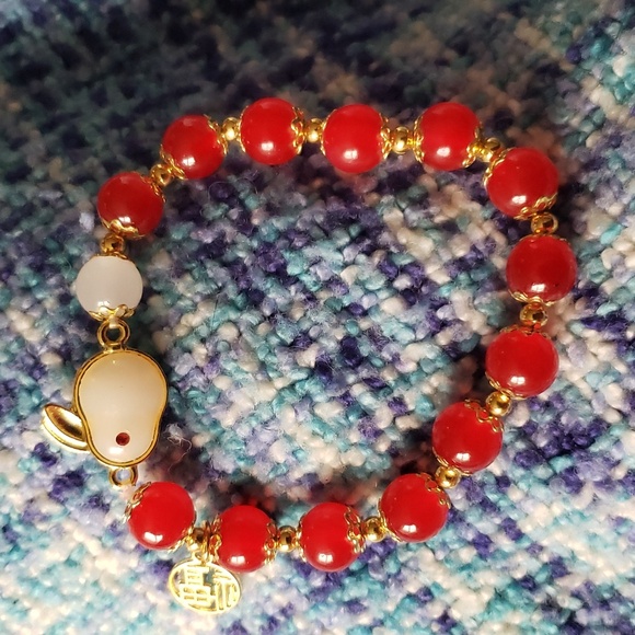Retro Chinese Style Rabbit 🐇 Jade Stretch Bracelet. NWT - Picture 3 of 5